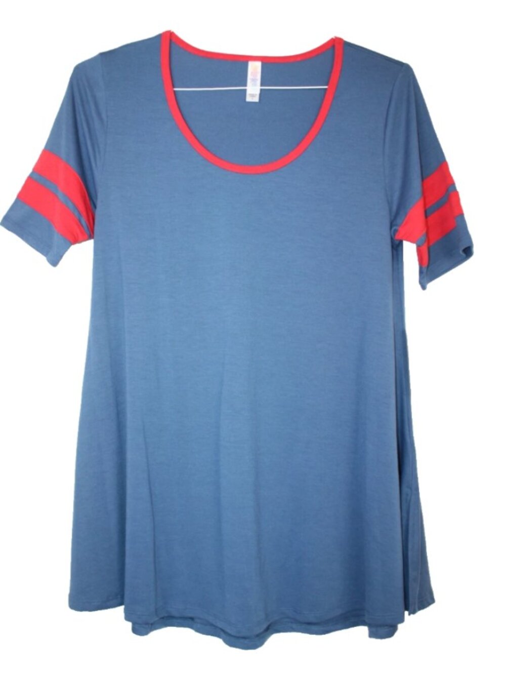 LuLaRoe PERFECT T Women's Top Shirt Scoop Neck NWT Small S Blue Red Solid